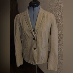 Izod off white- blue Stripe Linen & Cotton Blazer Small
